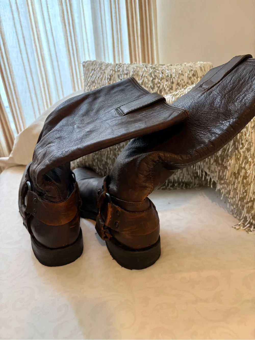 Frye Dark Brown Leather Harness Boots - Picture 5 of 12
